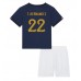 Frankrike Theo Hernandez #22 Barnkläder Hemma matchtröja till baby VM 2022 Kortärmad (+ Korta byxor) Billigt